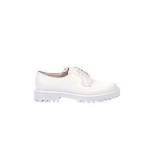 CHURCH S Women's Leather Lace-Up Derby Shoes with Lug Sole Women WHITE Loafers